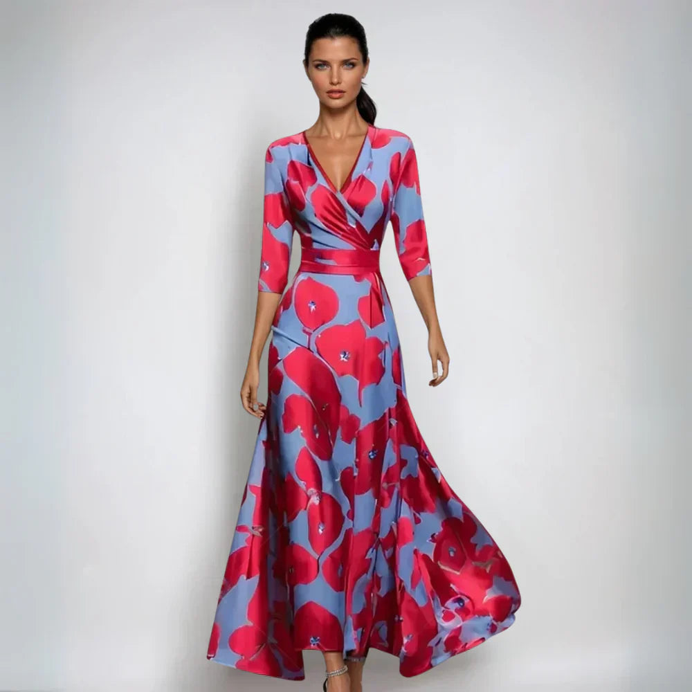 Emily | Stylish Floral Wrap Maxi Dress
