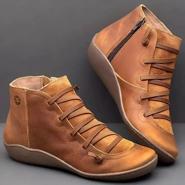 Eline | Zipper Lace-Up Comfort Boots