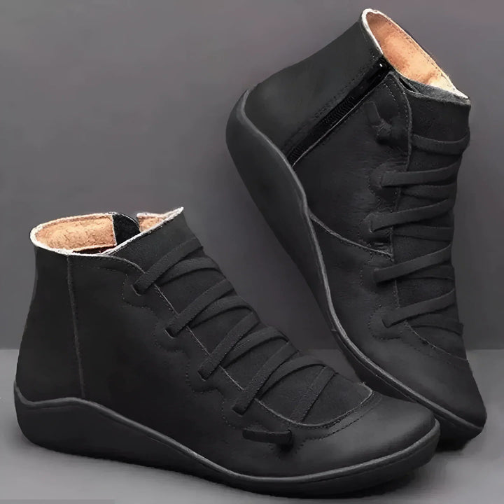 Eline | Zipper Lace-Up Comfort Boots