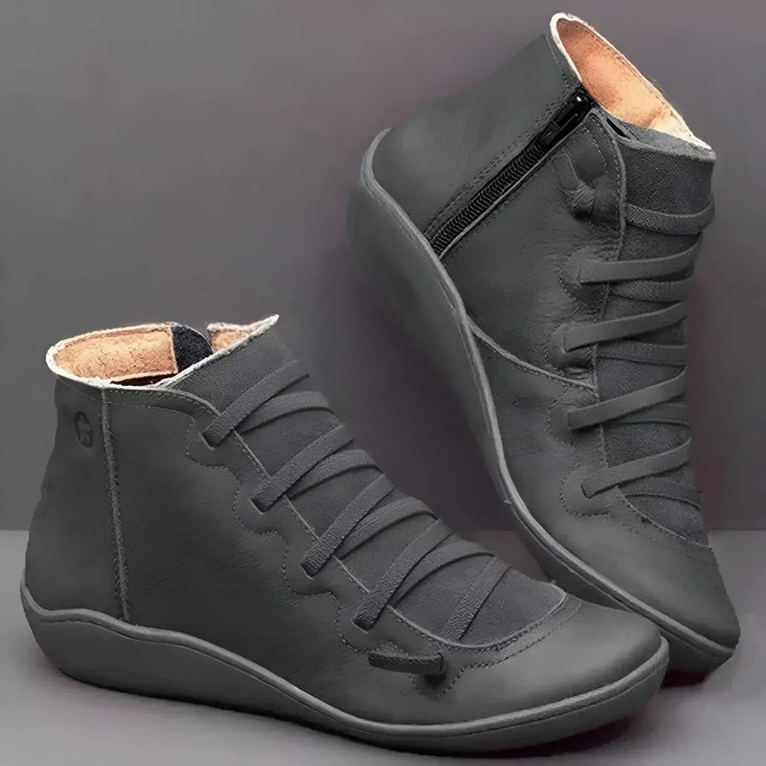 Eline | Zipper Lace-Up Comfort Boots