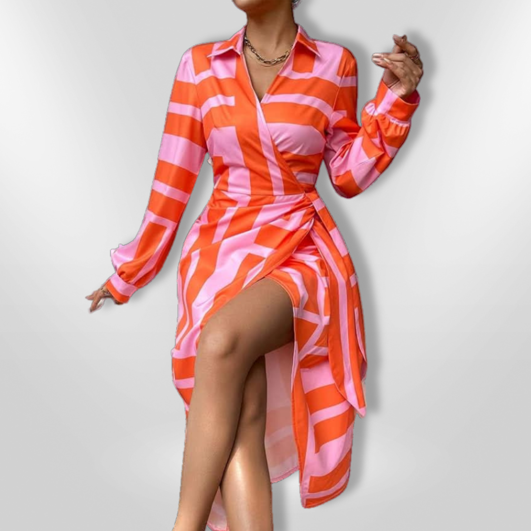 Solana | Stylish Striped Wrap Dress