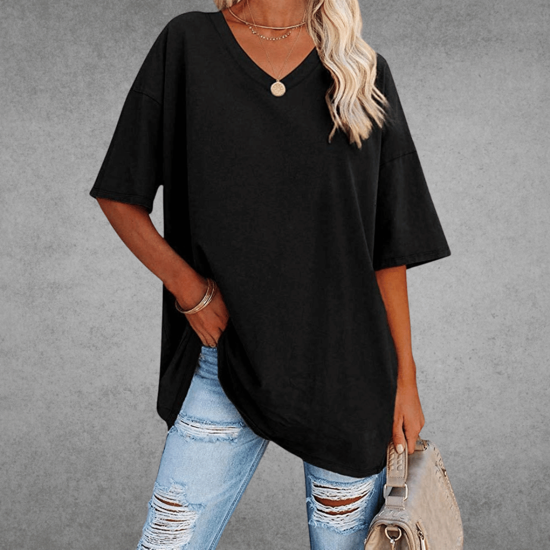 Renee | Stylish Oversized V-Neck T-Shirt