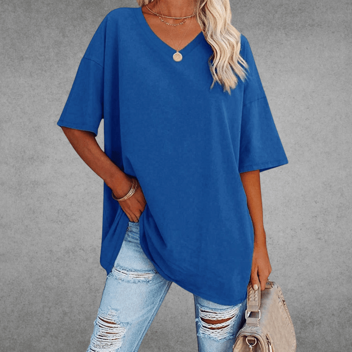 Renee | Stylish Oversized V-Neck T-Shirt