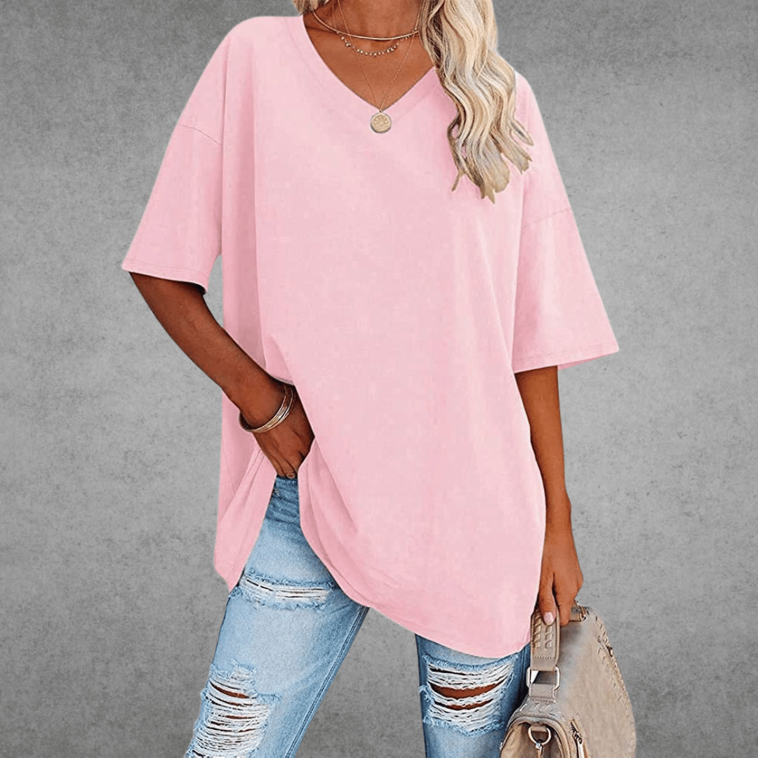 Renee | Stylish Oversized V-Neck T-Shirt
