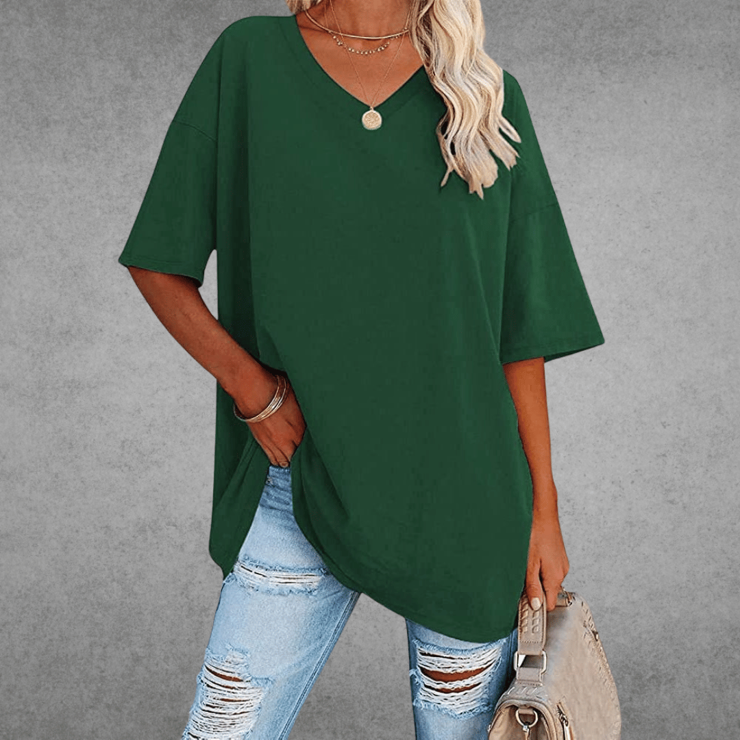 Renee | Stylish Oversized V-Neck T-Shirt