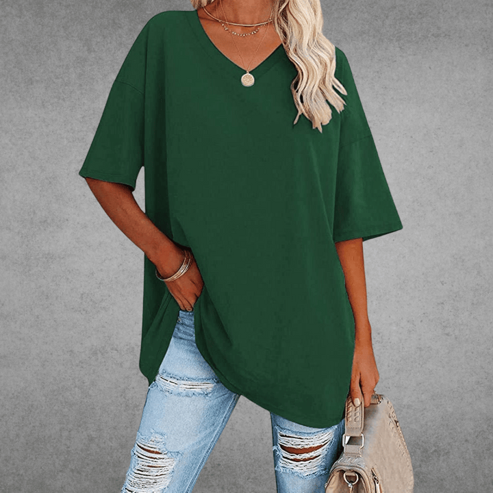Renee | Stylish Oversized V-Neck T-Shirt