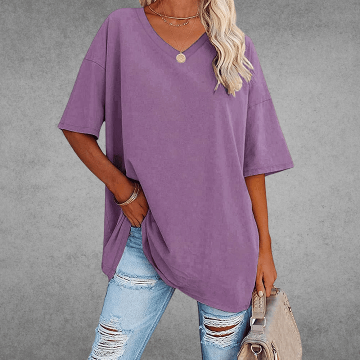 Renee | Stylish Oversized V-Neck T-Shirt