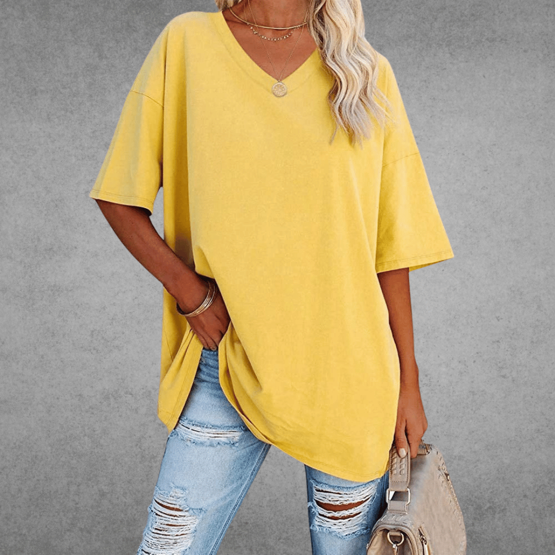 Renee | Stylish Oversized V-Neck T-Shirt