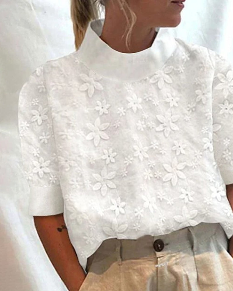 Dahley | With Embroidered Solid Stand Collar