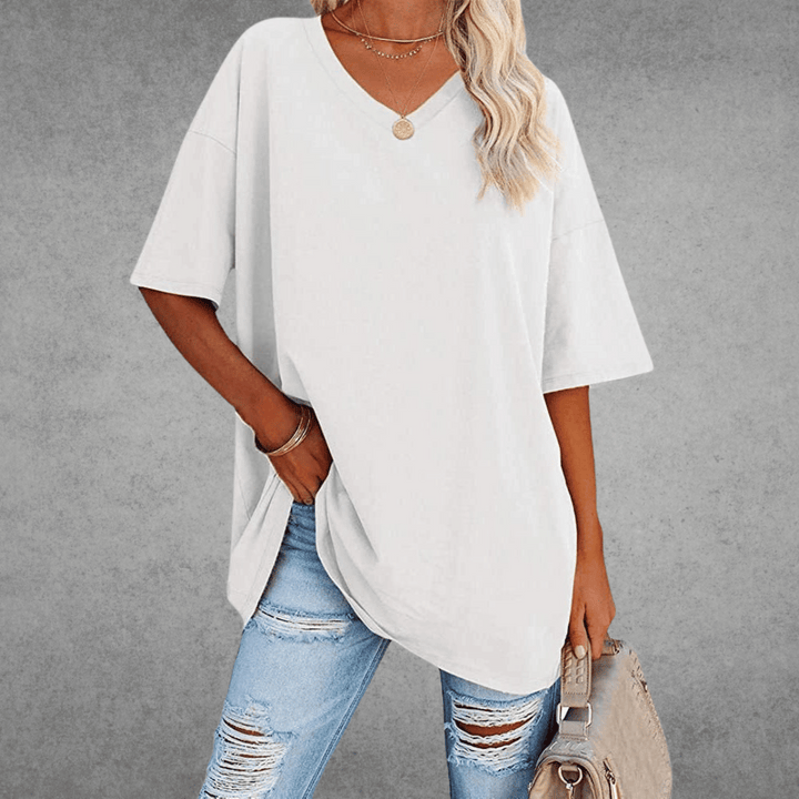 Renee | Stylish Oversized V-Neck T-Shirt