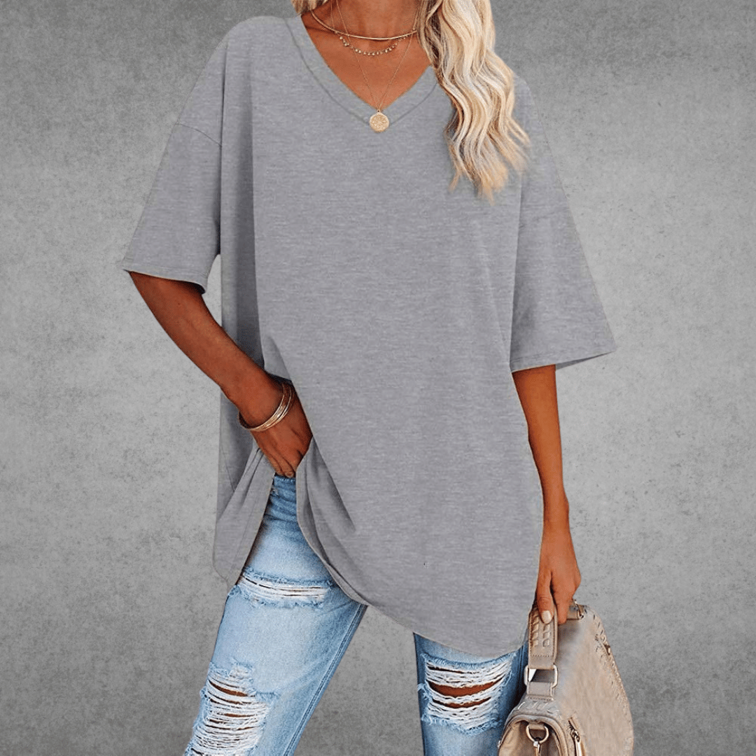 Renee | Stylish Oversized V-Neck T-Shirt