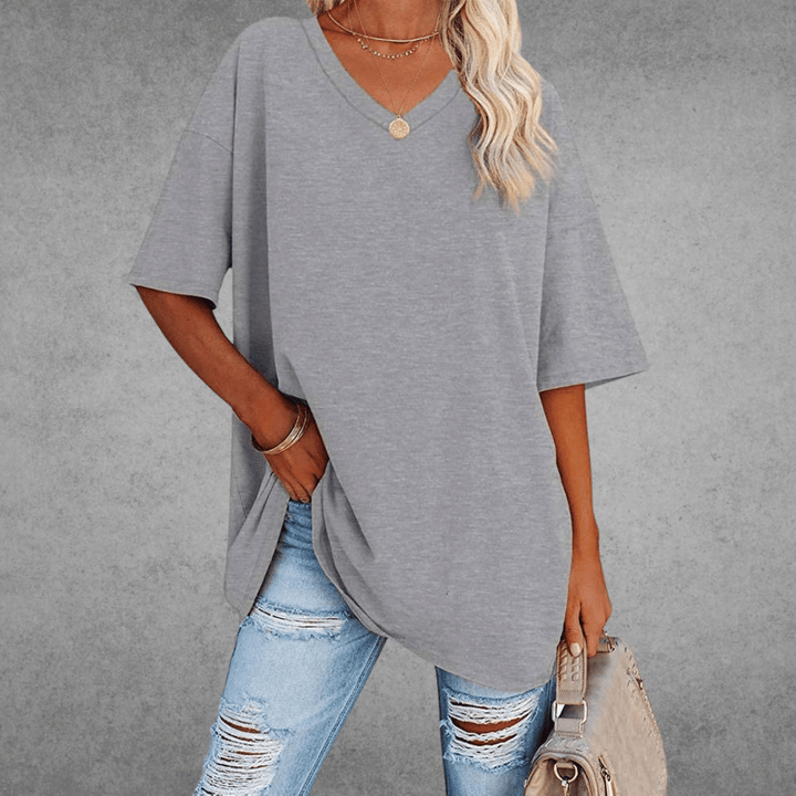 Renee | Stylish Oversized V-Neck T-Shirt