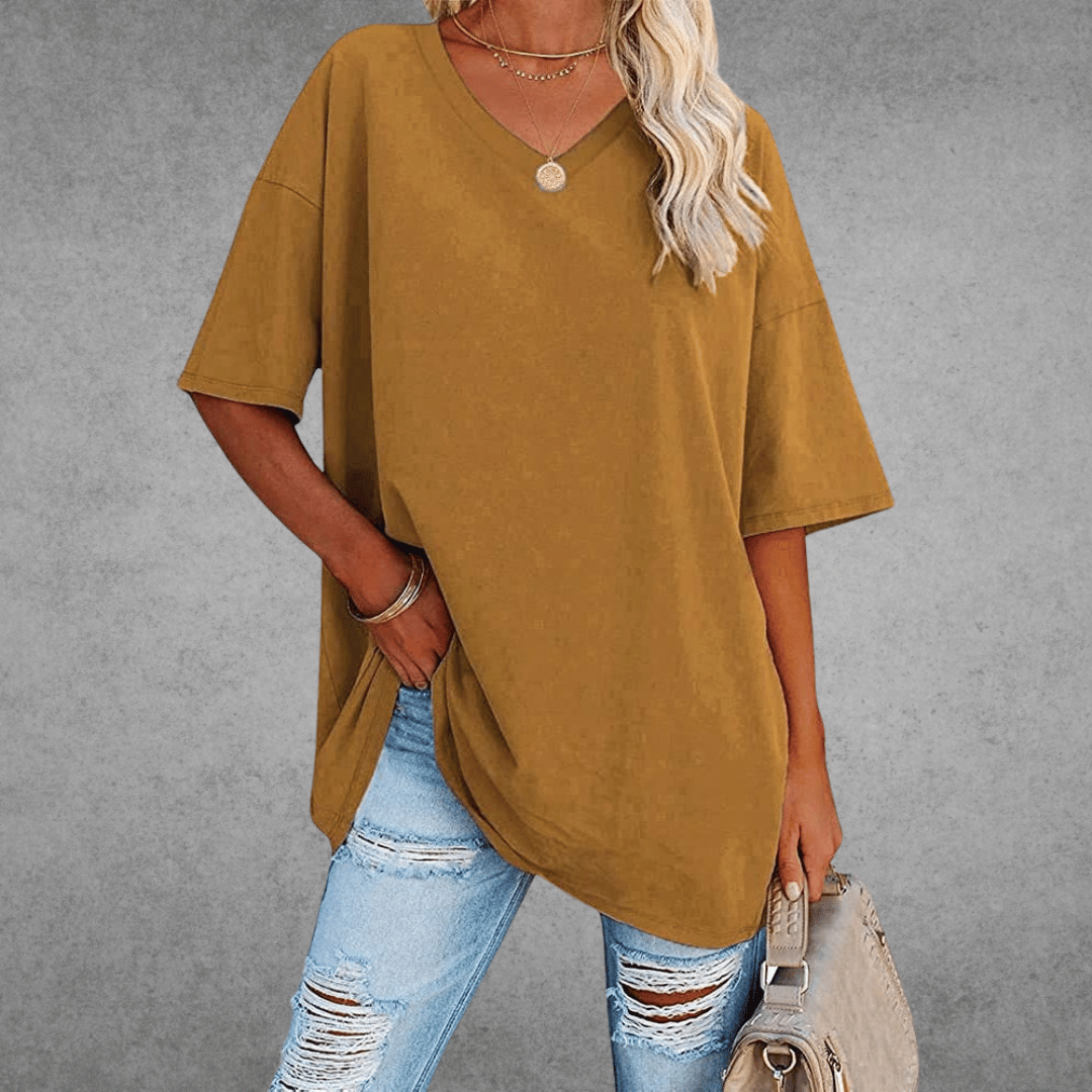Renee | Stylish Oversized V-Neck T-Shirt