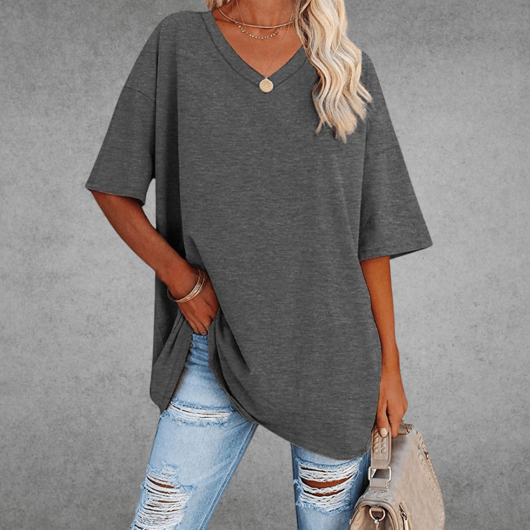 Renee | Stylish Oversized V-Neck T-Shirt