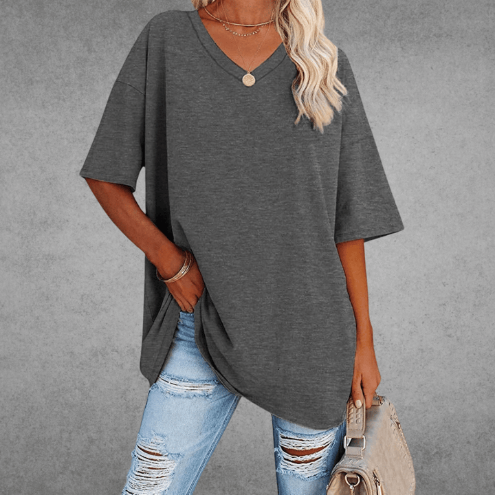 Renee | Stylish Oversized V-Neck T-Shirt