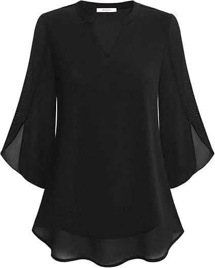 Celeste | Stylish V-Neck Bell Sleeve Blouse
