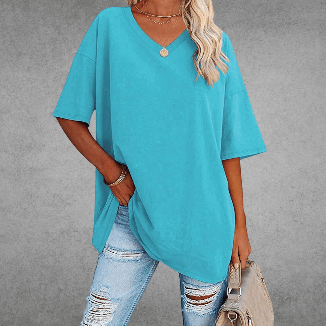 Renee | Stylish Oversized V-Neck T-Shirt