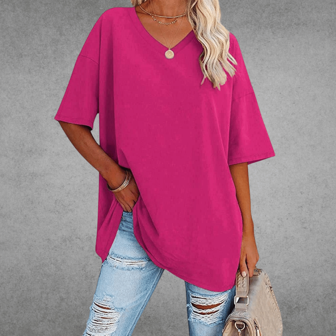 Renee | Stylish Oversized V-Neck T-Shirt