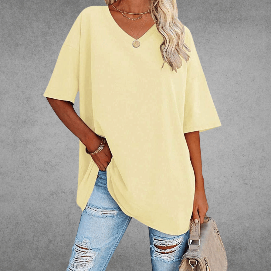 Renee | Stylish Oversized V-Neck T-Shirt