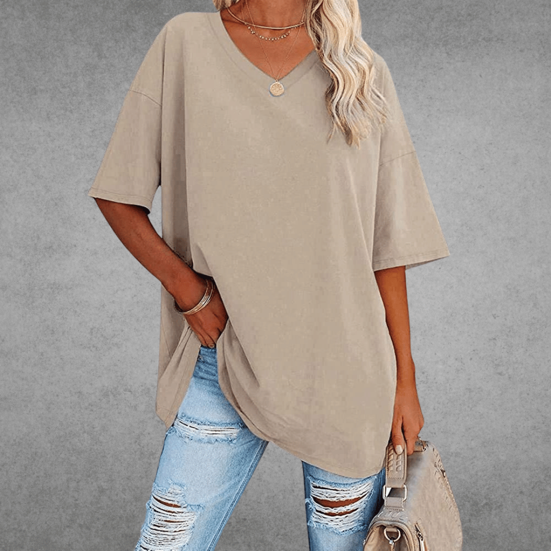 Renee | Stylish Oversized V-Neck T-Shirt