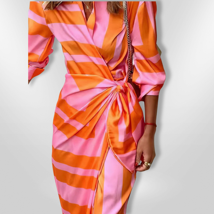 Solana | Stylish Striped Wrap Dress