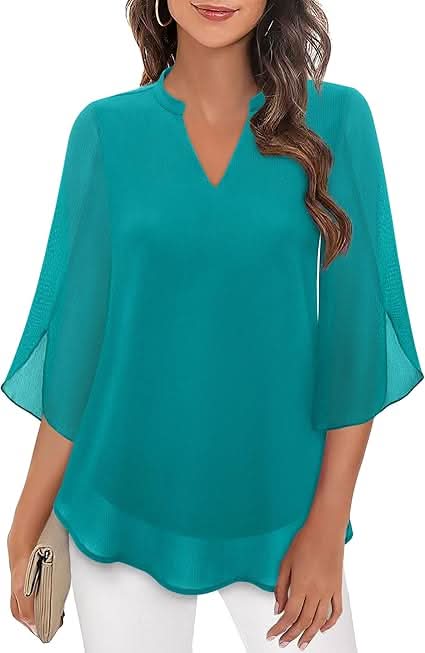 Celeste | Stylish V-Neck Bell Sleeve Blouse