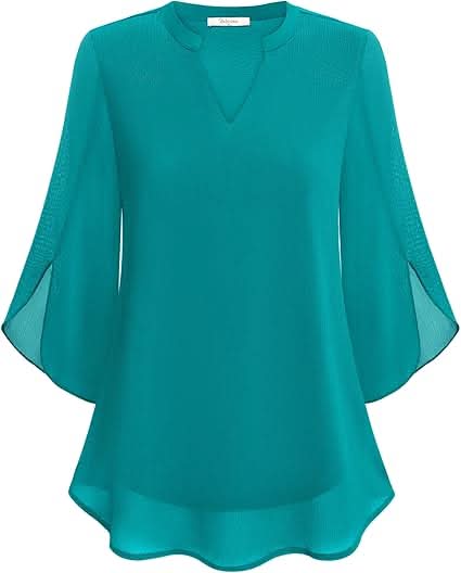 Celeste | Stylish V-Neck Bell Sleeve Blouse