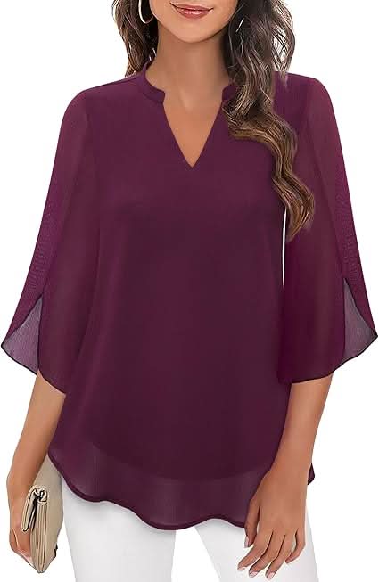 Celeste | Stylish V-Neck Bell Sleeve Blouse