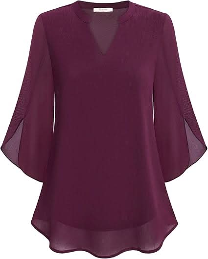 Celeste | Stylish V-Neck Bell Sleeve Blouse