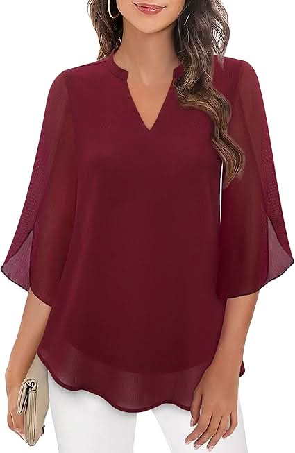 Celeste | Stylish V-Neck Bell Sleeve Blouse