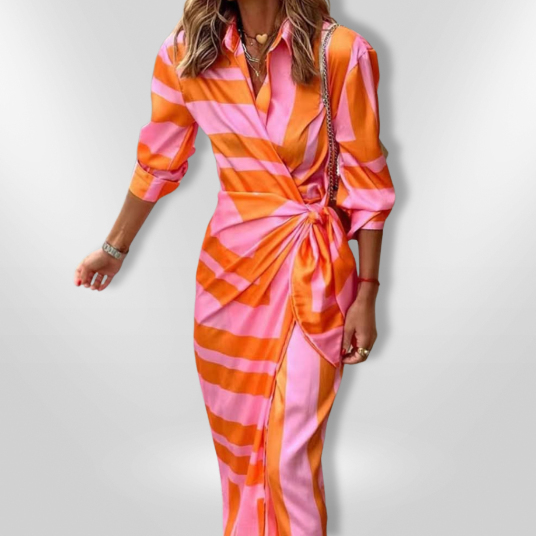 Solana | Stylish Striped Wrap Dress
