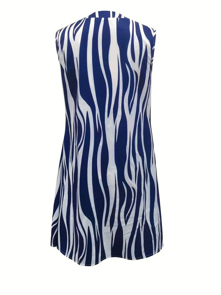 Eva ™ | Striking Striped Sleeveless Dress