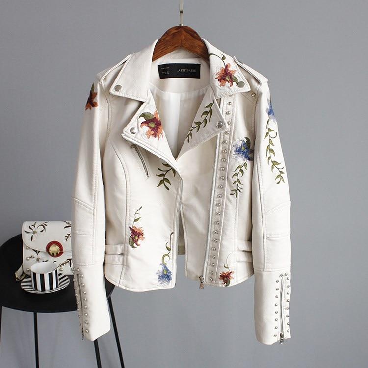 Ella | Women's Embroidered Studded Leather Jacket