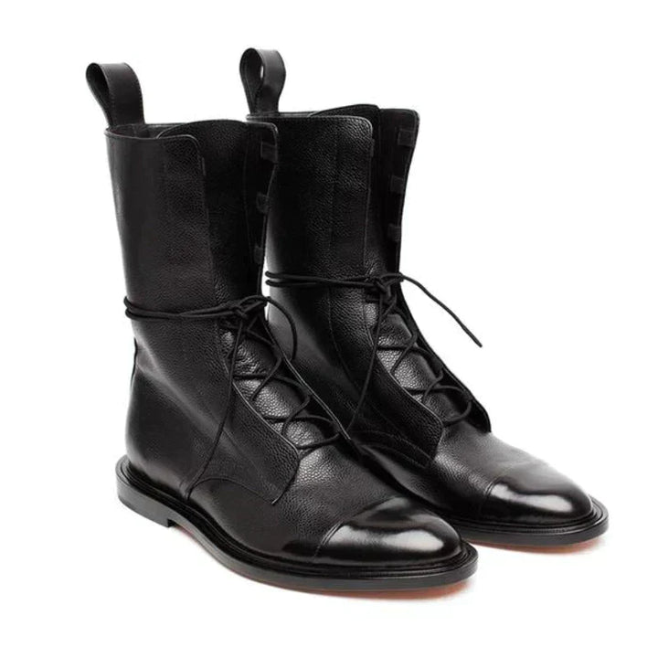 Emma™ | Stylish Patent Leather Lace-Up Boots