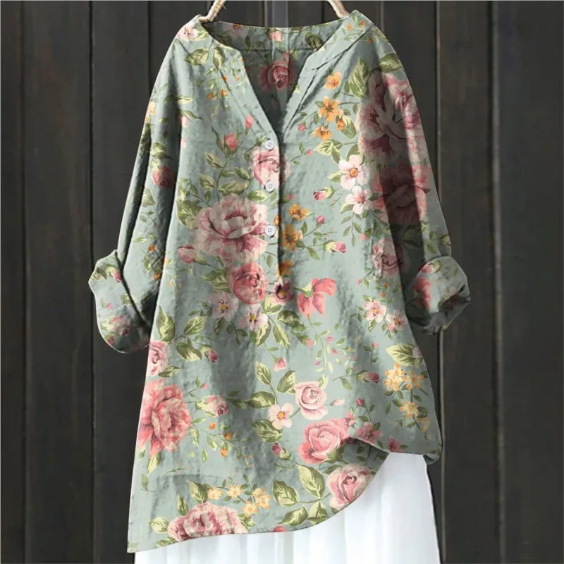 Annetta | Stylish Floral Button-Up Shirt