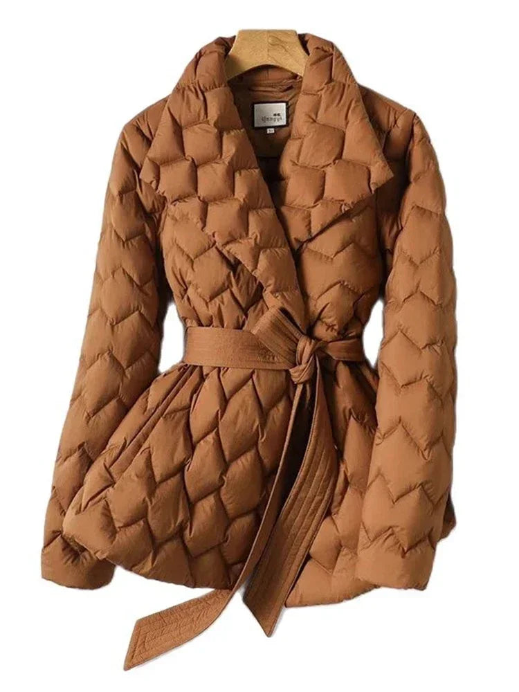 Freya™ | Stylish Belted Puffer Jacket