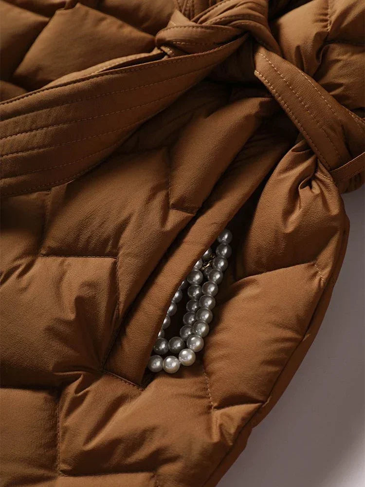 Freya™ | Stylish Belted Puffer Jacket