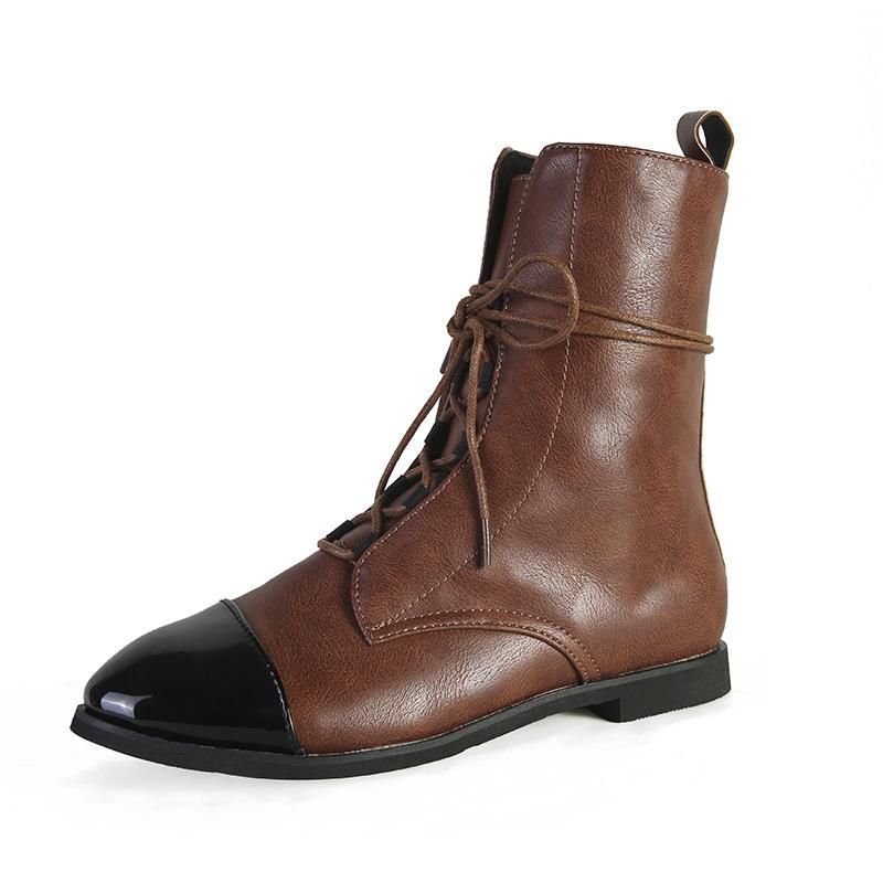Emma™ | Stylish Patent Leather Lace-Up Boots