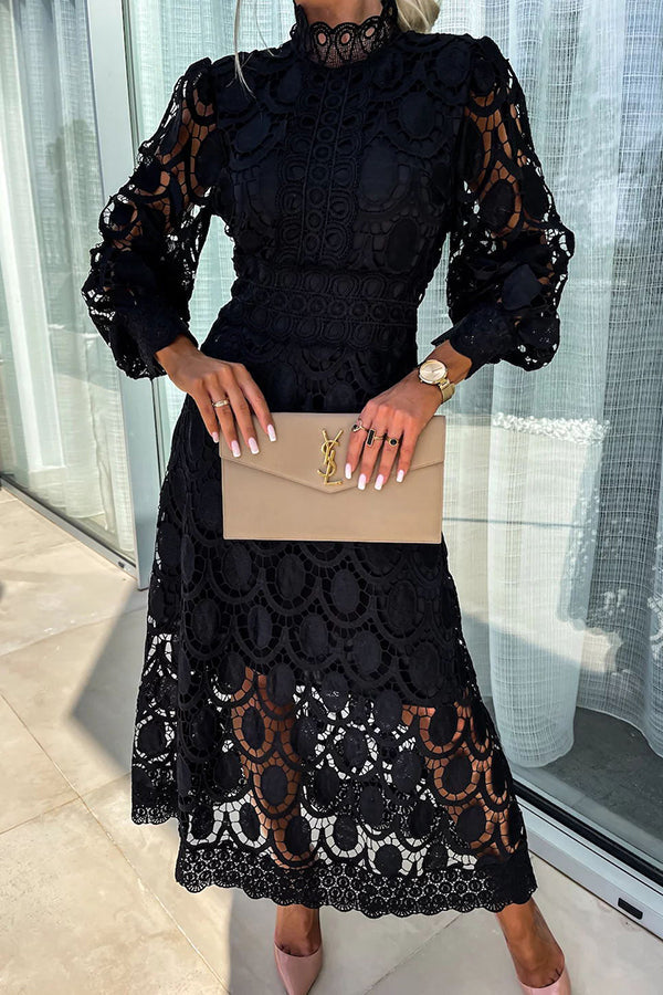 Elizabeth™ | Chic Lace High Neck Dress