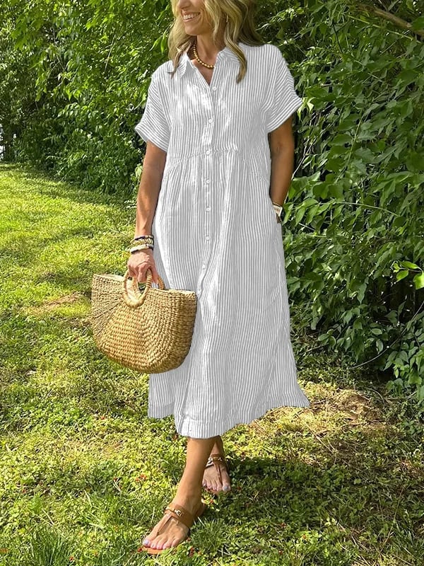 Poppy™ | Striped Shirt Dress