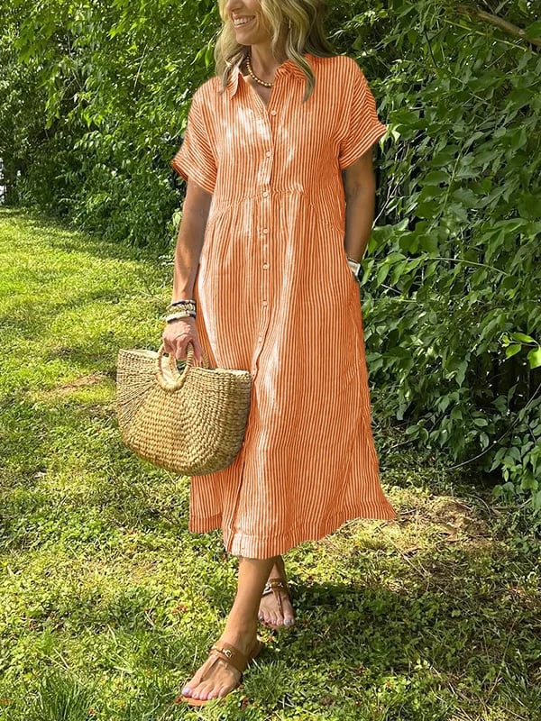 Poppy™ | Striped Shirt Dress