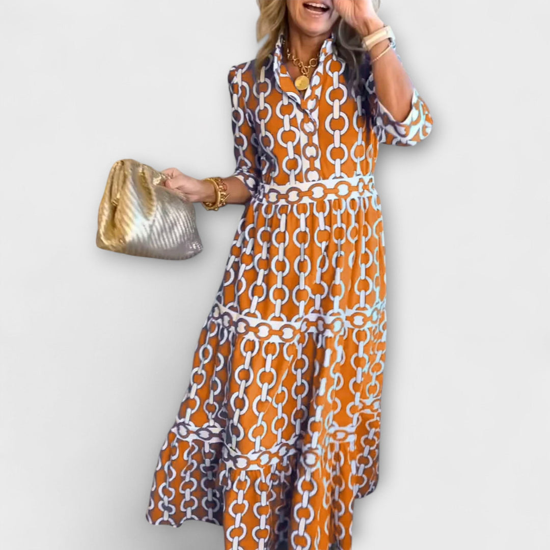 Juliet - Midi Dress with Chain Pattern