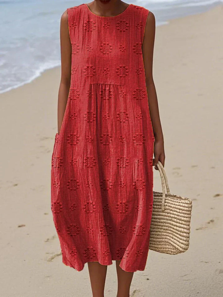 Franky | Elegant Sleeveless Cotton Dress with Pockets