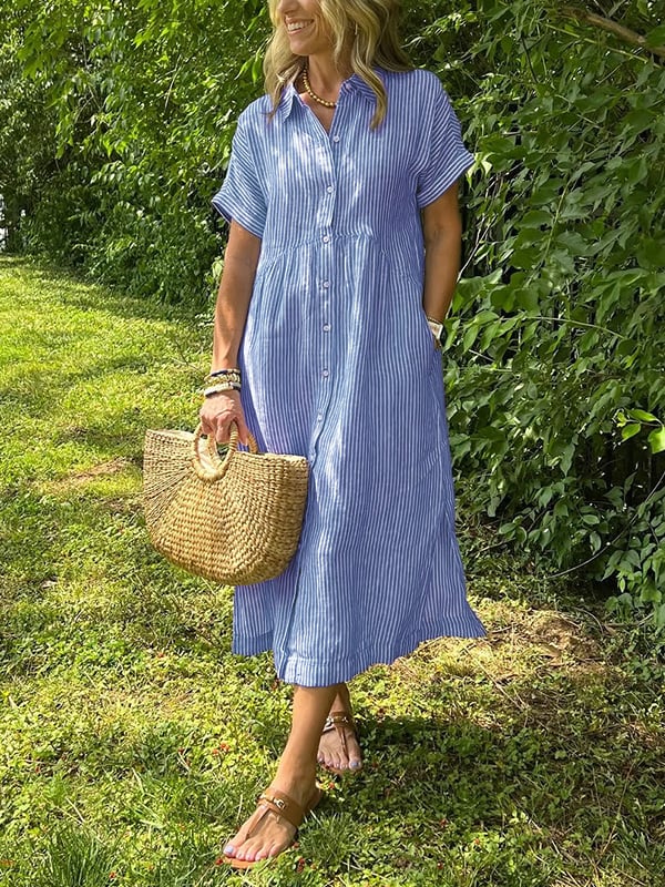 Poppy™ | Striped Shirt Dress