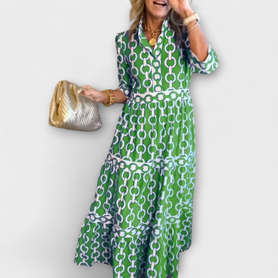 Juliet - Midi Dress with Chain Pattern