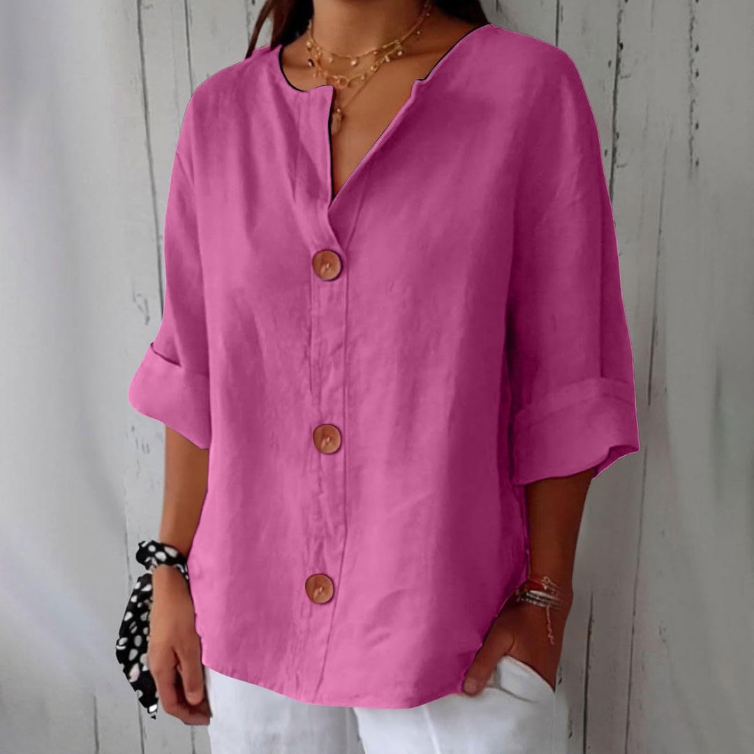 Lynchy | Cotton Linen V Neck Shirt