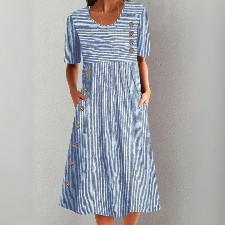 Lunna | Striped Cotton Midi Dress