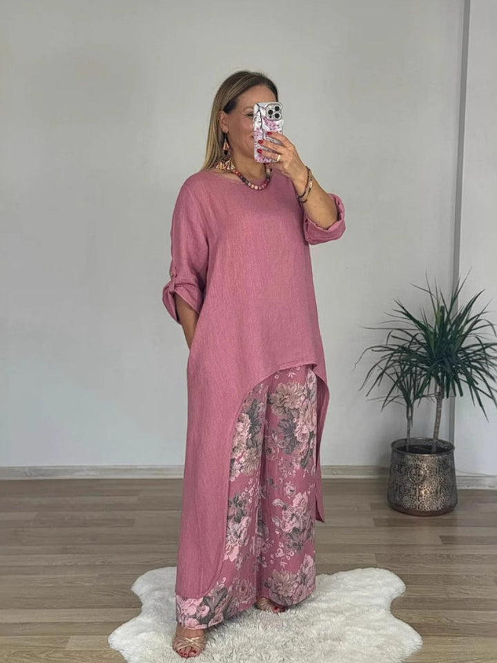 Charly™ | Long-sleeved Top And Printed Pants Set