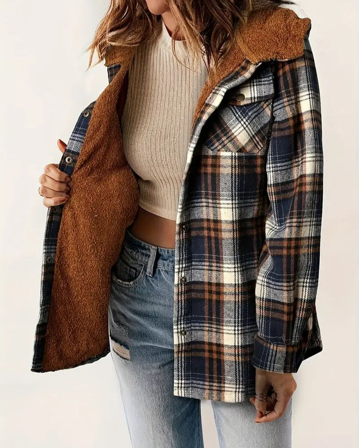 HILA - Checkered Jacket with Sherpa Lining