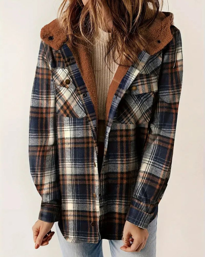 HILA - Checkered Jacket with Sherpa Lining